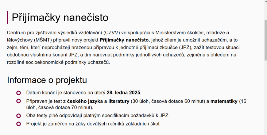 Jak nově podpořit deváťáky na vaší ZŠ? CERMAT nabízí školám přijímačky nanečisto zdarma